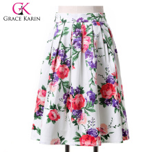 ¡19 colores! Grace Karin Ocasión corta corta retro vintage de impresión floral de algodón falda CL6294-3 #